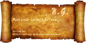 Matisa Graciána névjegykártya